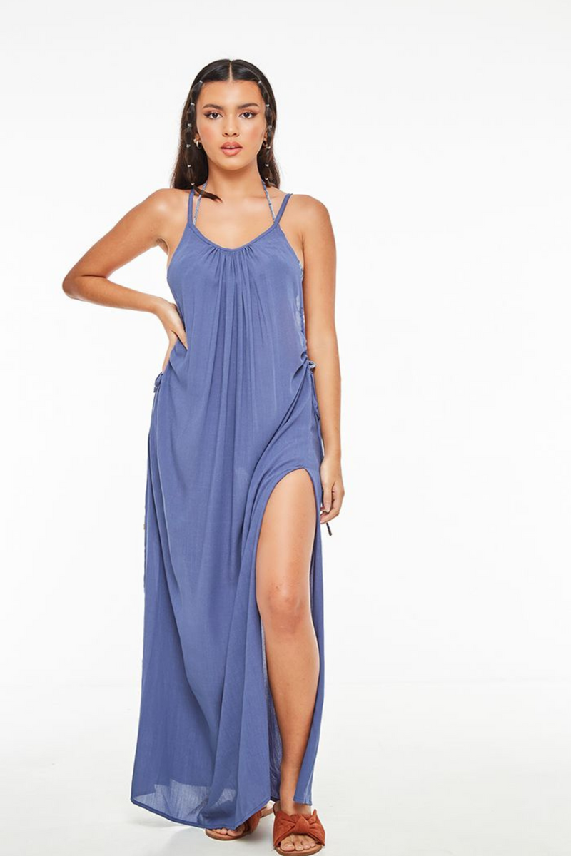 INDAH CLOTHING - STEVIE SIDE CINCHED BEACH MAXI
