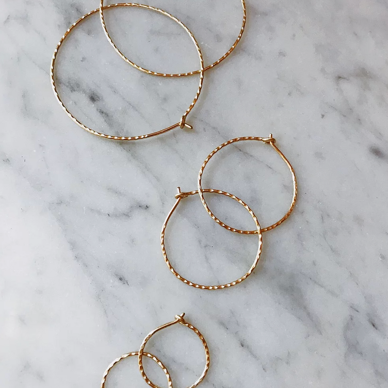 LUSH JEWELRY - LARGE HAMMERED HOOP