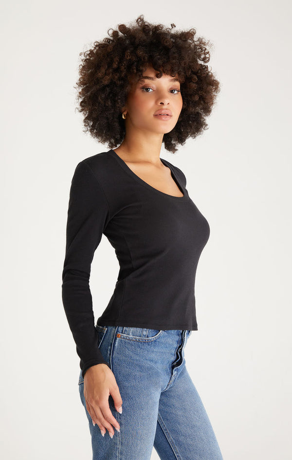 Z SUPPLY - SIRENA LONG SLEEVE TEE BLACK